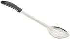 image of Winco BHSP-15 15" Slotted Basting Spoon with Stop Hook Black Polypropylene Handle