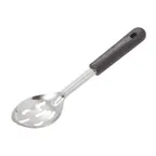 image of Winco BSSB-11 11" Slotted Basting Spoon, Black Rounded Bakelite Handle
