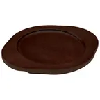 image of Winco CAST-8UL Round 10" x 11" Wood Underliner with Dual Contoured Handles for CAST-8 