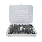 image of Winco CDT-52 Cream Nozzle Set, 52-Piece Stainless Steel, Storage Box, & 2 Flower Nails