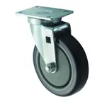 image of Winco CT-23 Plate Caster, 5" Wheel, 3-5/8" x 2-3/8" Plate, Polyurethane Wheels, 220 lb, 2/Set