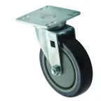 image of Winco CT-33 5" Plate Caster Set, Polyurethane Wheel, 3-1/2"×3-1/2" Plate, 220 lb Capacity – 2/Set