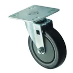 image of Winco CT-44 5" Plate Caster Set, 5" Dia Wheel, 4"x4" Plate, 220 lb Capacity, PU, 14°-212°F - 2/Set