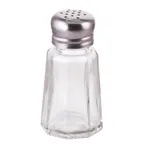 image of Winco G-105 Glass Salt & Pepper Shaker, 1 oz, 18/0 Stainless Mushroom Top, Glass Jar - 1 Dozen