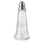 image of Winco G-110 1 oz Glass Salt & Pepper Shaker, Tower, Stainless Steel Top, Glass Jar - 1 Dozen