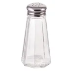 image of Winco G-117 3 oz Glass Salt & Pepper Shaker, Paneled Mushroom Top, 18/0 Stainless Steel - 1 Dozen