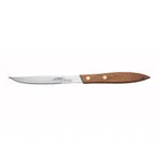 image of Winco K-438W 9-1/4" Steak Knife, 4-3/8" Stainless Steel Blade, Wooden Handle - 1 Dozen