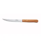 image of Winco K-45W Steak Knife, 8.5" OAL, 4.5" Stainless Steel Blade Pointed Tip, Wood Handle - 1 Dozen
