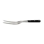 image of Winco KFP-62 Acero 6" Stainless Steel Curved Carving Fork w/ Black POM Handle