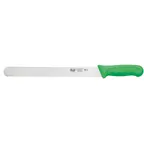 image of Winco KWP-121G Stäl 12" Straight Bread Knife w/ Green Handle