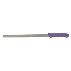 image of Winco KWP-121P 12" Allergen Free Purple Handle Stainless Steel Straight Bread Knife