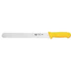 image of Winco KWP-121Y 12" Stäl Stainless Steel Serrated Bread Knife w/ Yellow Handle