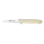 image of Winco KWP-30 Stäl 3-1/4" Paring Knife, 3" carbon steel blade, white polypropylene handle - 2/Pack