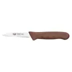 image of Winco KWP-30N Paring Knife – 3-1/4" German Steel Blade, Brown Polypropylene Handle - 2/Pack