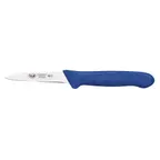 image of Winco KWP-30U Paring Knife – 3-1/4" Stamped Spear‑Point Blade Carbon Steel, Blue Poly Handle– 2/Pack