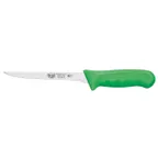 image of Winco KWP-61G Stäl 6" High Carbon Stainless Steel Narrow Boning Knife w/ Green Handle