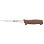 image of Winco KWP-61N Stäl 6" High Carbon Stainless Steel Narrow Boning Knife w/ Brown Handle