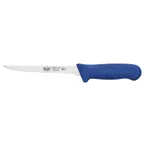 image of Winco KWP-61U Stäl 6" High Carbon Stainless Steel Narrow Boning Knife w/ Blue Handle