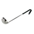 image of Winco LDCN-4K Stainless Steel 1 Piece 4 oz. Serving Ladle w/ Black Handle
