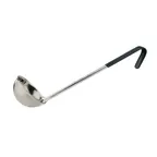 image of Winco LDCN-6K Stainless Steel 1 Piece 6 oz. Serving Ladle w/ Black Handle