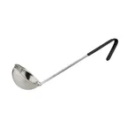 image of Winco LDCN-8K Stainless Steel 1 Piece 8 oz. Serving Ladle w/ Black Handle