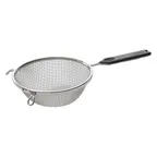 image of Winco MSTP-6DF 6.25" Double Fine Mesh Strainer, Stainless Steel w/ Plastic Handle 