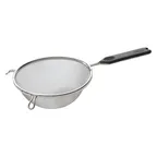 image of Winco MSTP-6SM 6.25" Single Medium Mesh Strainer, Stainless Steel w/ Plastic Handle 