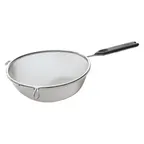image of Winco MSTP-8SF 8" Single Fine Mesh Strainer, Stainless Steel w/ Plastic Handle 