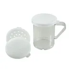 image of Winco PDG-10 Clear 10 oz. Polycarbonate Dredge with 3 Snap-On Lids (small, medium, & large)