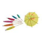 image of Winco PK-P4 Parasol Picks, 3-15/16"L (100Mm), Wood, With Umbrella Top - 144/Bag