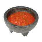 image of Winco PMSB-10 Molcajete Salsa Bowl, 10‑oz Black Polypropylene, Dishwasher Safe - 4/Pack