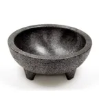 image of Winco PMSB-4 Molcajete Salsa Bowl Set, 4 oz Black Polypropylene BPA-Free Dishwasher Safe - 4/Pack