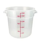 image of Winco PTRC-18 18 Qt. Round Translucent Food Storage Container