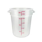 image of Winco PTRC-22 22 Qt. Round Storage Container, Polypropylene, Translucent