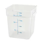 image of Winco PTSC-18 18 Qt. Polypropylene Square Food Storage Container