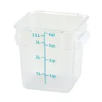 image of Winco PTSC-4 4 Qt. Polypropylene Square Food Storage Container