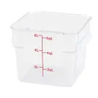 image of Winco PTSC-6 6 Qt. Polypropylene Food Storage Container - Square 