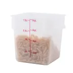 image of Winco PTSC-8 8 qt Square Food Storage Container, Translucent