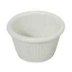 image of Winco RFM-1W - 1.5 oz Fluted White Melamine Ramekin, Heat‑Resistant 212°F, Dishwasher Safe - 1 Dozen