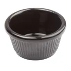 image of Winco RFM-4K 4-oz Black Melamine Ramekin, Fluted, Heat-Resistant 212°F, Dishwasher-Safe - 1 Dozen