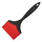 image of Winco SB-04P Red Silicone Brush, 4"W, Black Handle