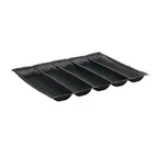 image of Winco SBF-5K 5 Roll Bread Pan, Silicone, Black