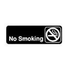 image of Winco SGN-310 No Smoking Sign - Black and White, 9" x 3" w/ Symbol