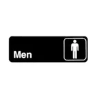 image of Winco SGN-311 Men's Restroom Sign - Black and White, 9" x 3" w/ Symbol