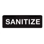 image of Winco SGN-329 Sanitize Sign, 9" x 3", White Imprint On Black