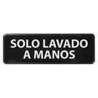 image of Winco SGN-366 White Imprint on Black 3" x 9" Spanish Hand Wash Only Information Sign