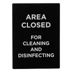 image of Winco SGN-807 Area Closed for Cleaning and Disinfecting Stanchion Frame Sign