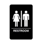 image of Winco SGNB-603 6" x 9" Restroom Wall Sign with Braille w/ Symbol