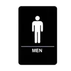 image of Winco SGNB-605 6" x 9" Men Wall Sign with Braille, White Imprint on Black