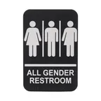 image of Winco SGNB-607 6" x 9" Braille All Gender Information Sign, White Imprint on Black
